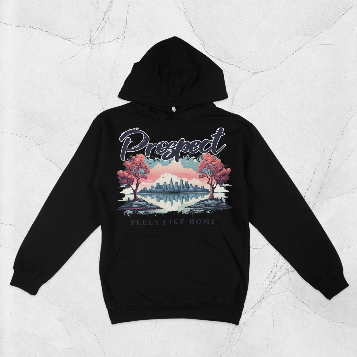 Feels Like Home | Black Hoodie Front Design