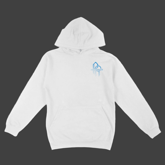 Prospect | White Hoodie (Front Logo)