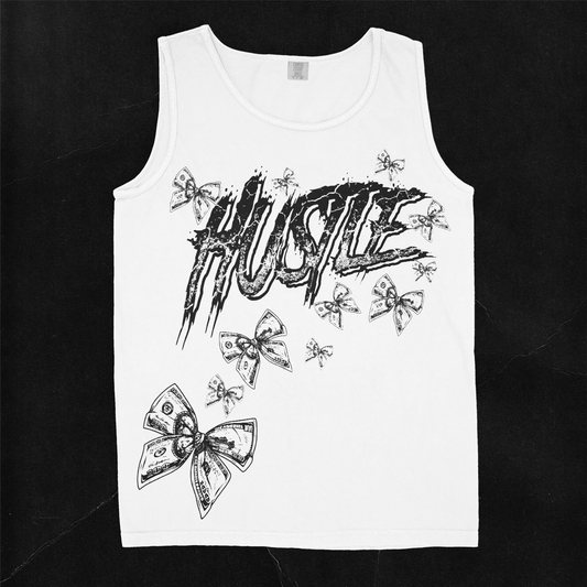 Hustle | White Tank Top